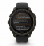Часы Garmin Amoled Sapphire Fenix 8-47 мм, титановый угольно-серый, черный ремешок