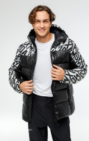 Куртка пуховая MOAX Club Team Logo муж. (черный принт)