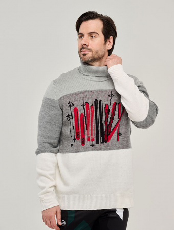 Джемпер DE Ski wall бел/сер