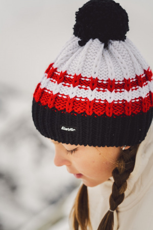 Шапка EISBAR Kova Pompon MU SA син/бел/красн 33154-309