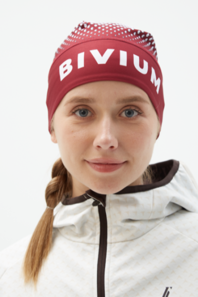 Шапка гоночная Bivium "Энергия 2.0" бордо/белая