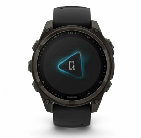 Часы Garmin Amoled Sapphire Fenix 8-47 мм, титановый угольно-серый, черный ремешок