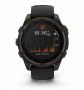 Часы Garmin Amoled Sapphire Fenix 8-47 мм, титановый угольно-серый, черный ремешок