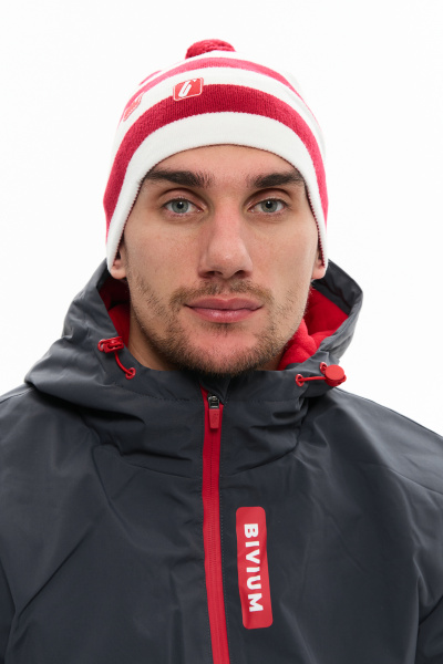 Шапка Bivium "Apex" полосатая (красный/белый)