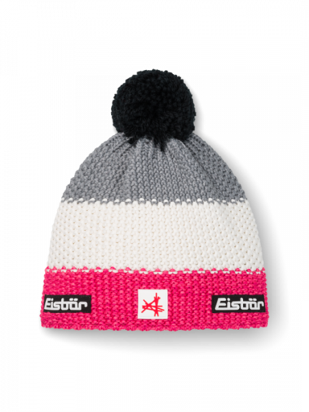 Шапка EISBAR Star Pompon MU роз/бел/сер 33172-142