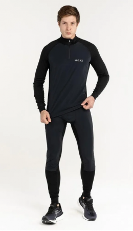 Термофутболка MOAX RACE WIND LS с воротн. Men черный