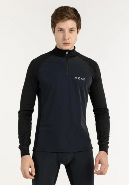 Термофутболка MOAX RACE WIND LS с воротн. Men черный