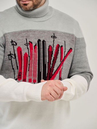 Джемпер DE Ski wall бел/сер