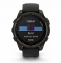 Часы Garmin Amoled Sapphire Fenix 8-47 мм, титановый угольно-серый, черный ремешок