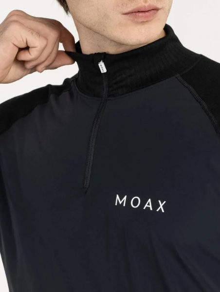 Термофутболка MOAX RACE WIND LS с воротн. Men черный