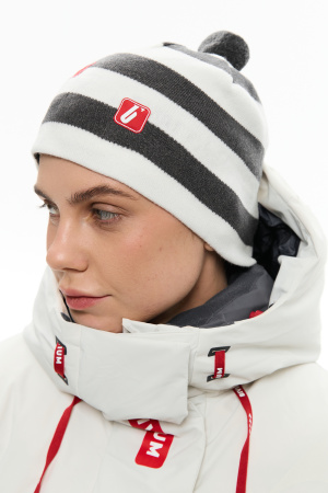 Шапка Bivium "Apex" полосатая (белый/графит)