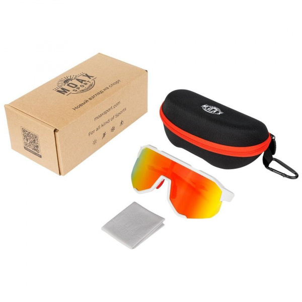 Очки MOAX TAPER бел/красн (3 желт/оранж OS) 1 линз.