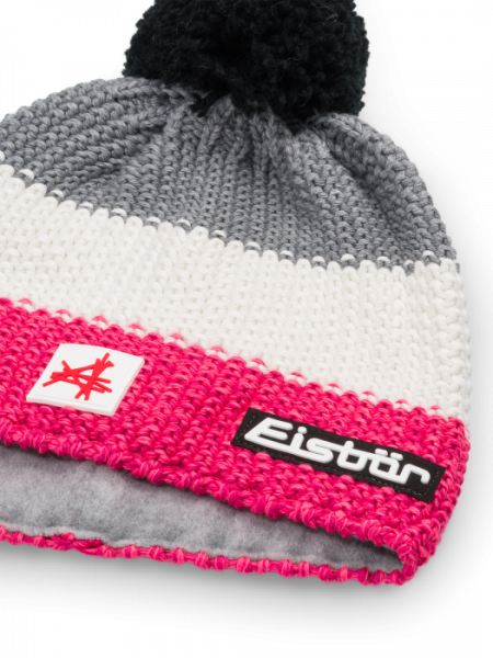 Шапка EISBAR Star Pompon MU роз/бел/сер 33172-142