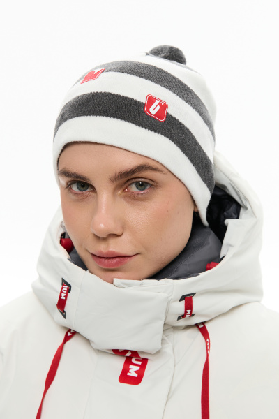 Шапка Bivium "Apex" полосатая (белый/графит)