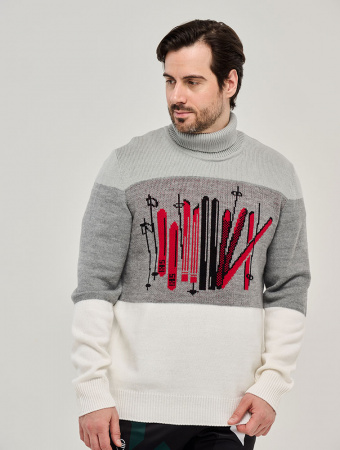 Джемпер DE Ski wall бел/сер