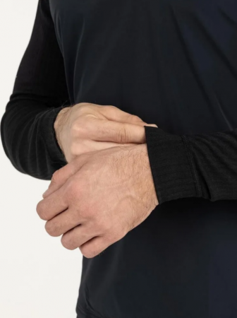 Термофутболка MOAX RACE WIND LS с воротн. Men черный