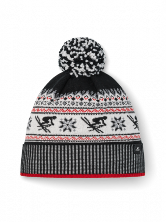 Шапка EISBAR Retroski Pompon MU черн/бел/красн 31016-009
