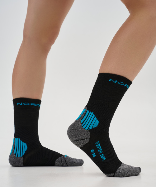 Носки Nordski Winter Run Black/Light Blue NSV741179
